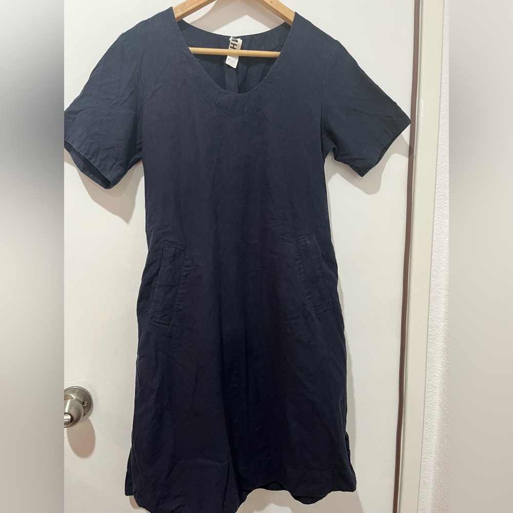 MHL by Margaret Howell Navy Linen Dress Size I - Picture 6 of 8